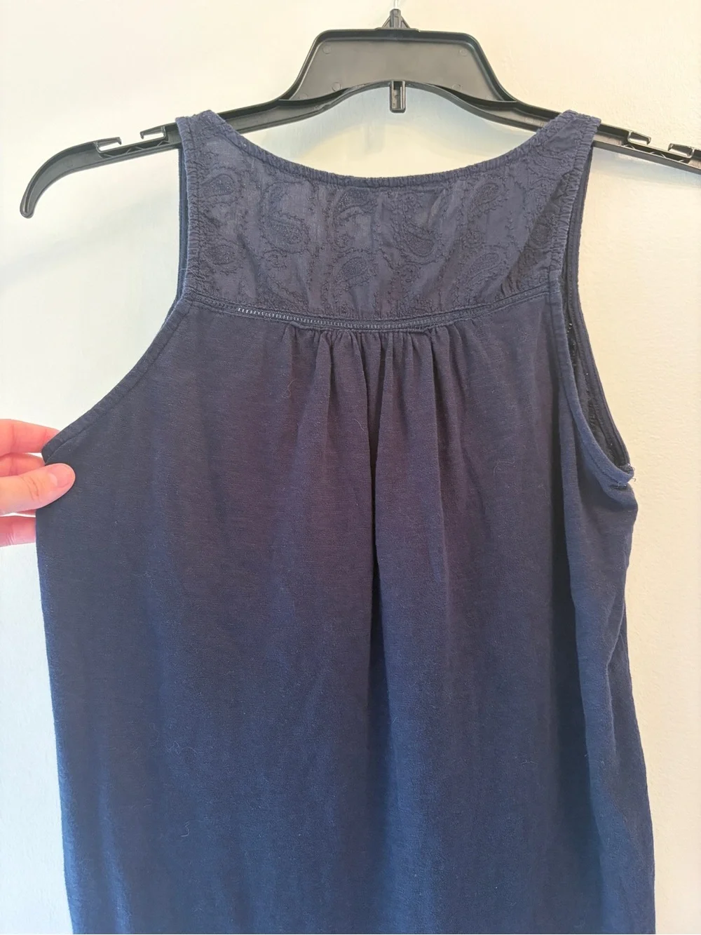Lucky Brand Navy Blue Scoop Neck Sleeveless Tank